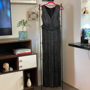 Black and silver sparkly wide leg jumpsuit Size 11 Junior or 6/8 Women